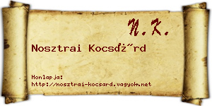 Nosztrai Kocsárd névjegykártya